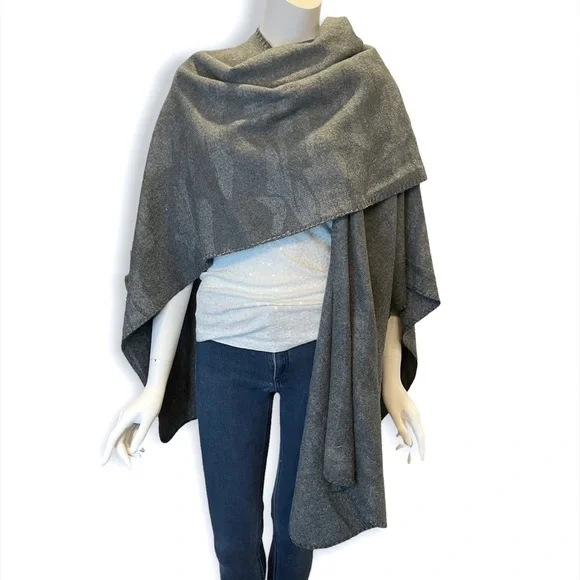 Woolrich Accessories Woolrich Wrap Scarf Poncho Grey
